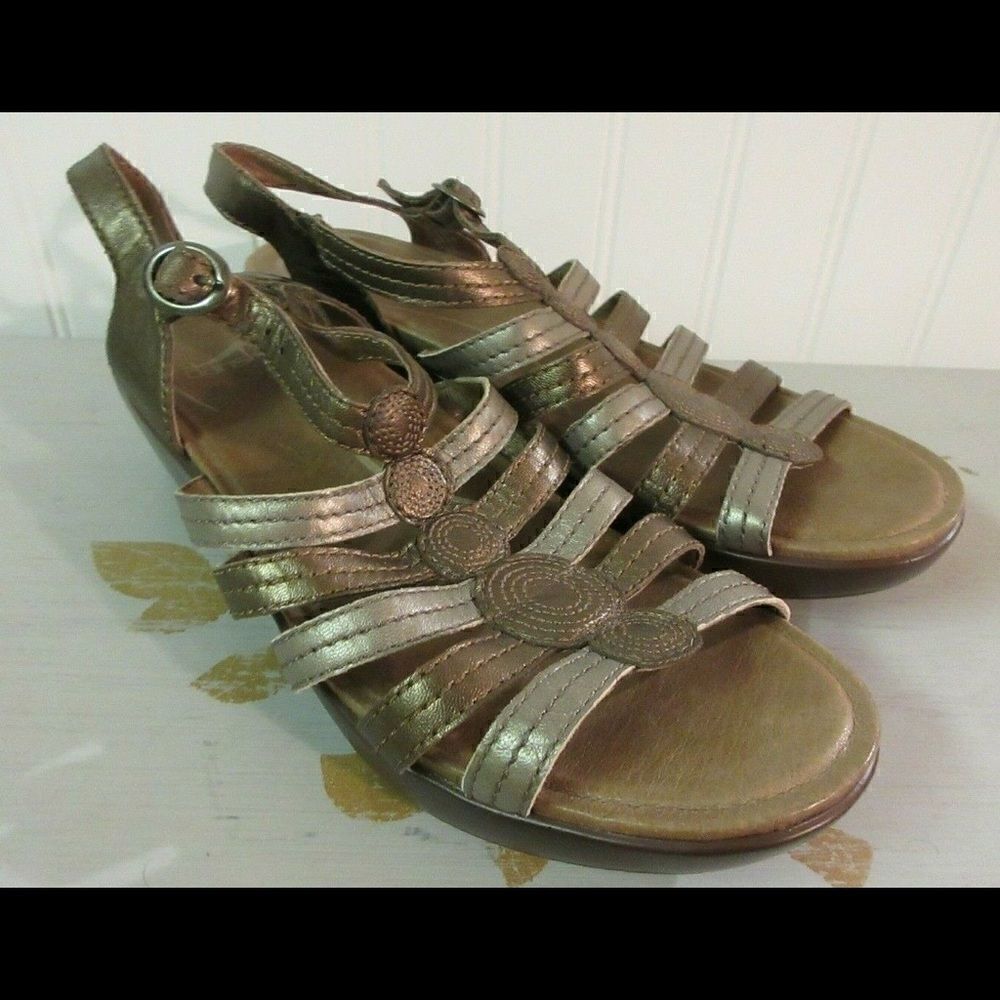Dansko Drea Fisherman sandals metallic sling back 40 / 9